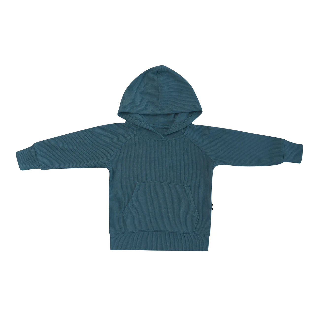 Kyte Baby Ribbed Hoodie in Atlantic