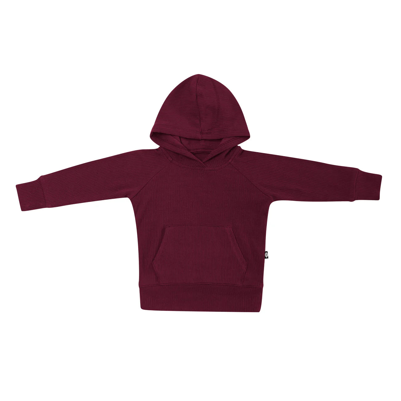 Kyte Baby Ribbed Hoodie in Burgundy