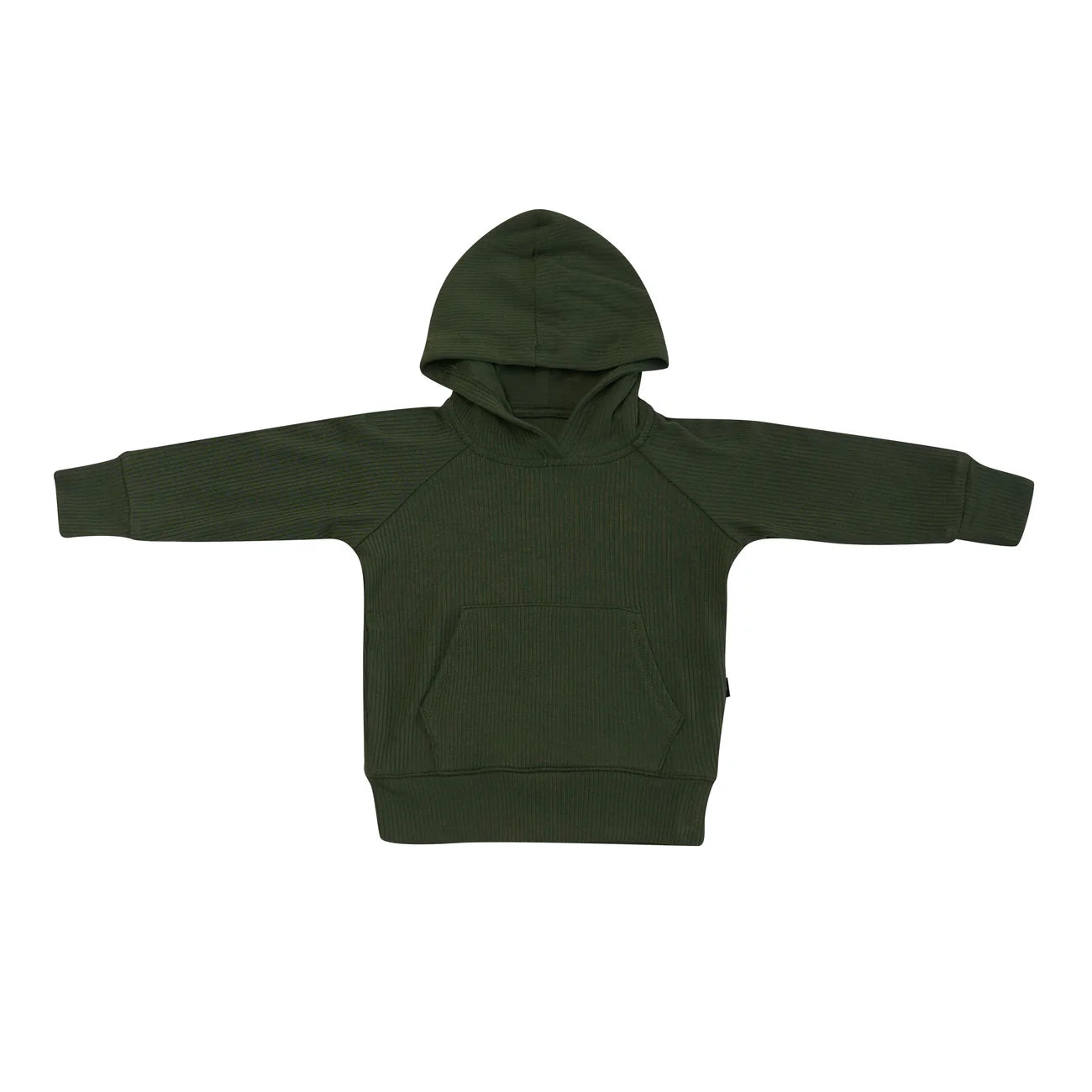 Kyte Baby Ribbed Hoodie in Fir