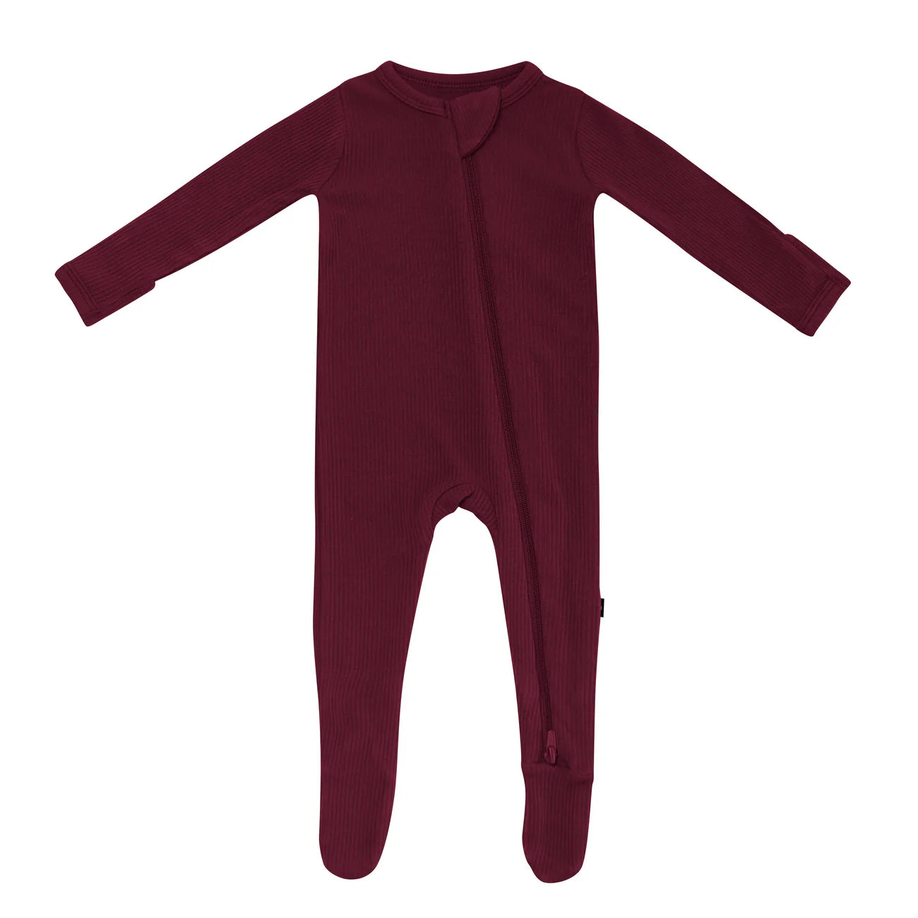 Kyte Baby Ribbed Zippered Footie in  Burgundy