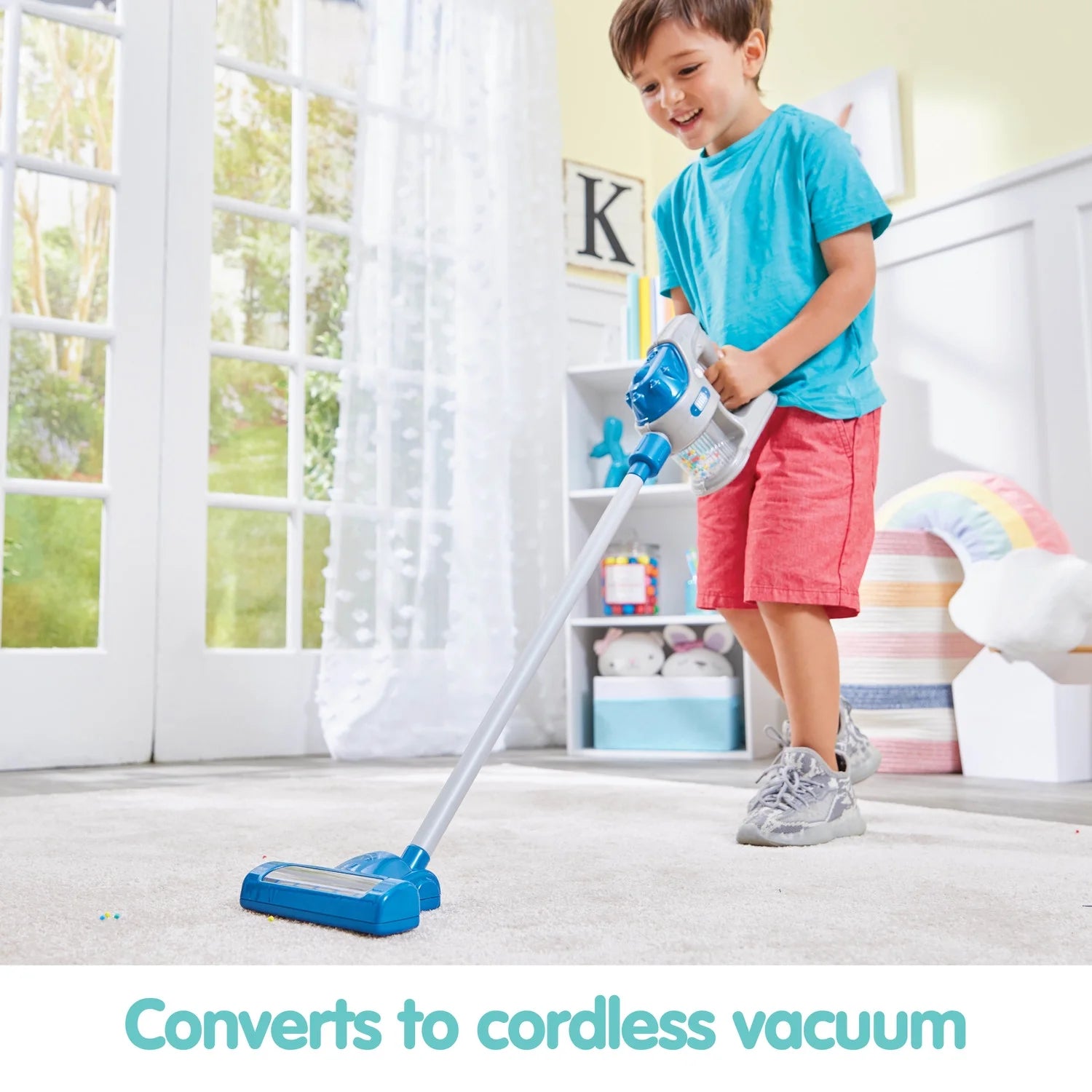 Kidoozie Tidy Vaccuum Duo, 2-in-1 Stick and Handheld toy Vacuum Cleaner