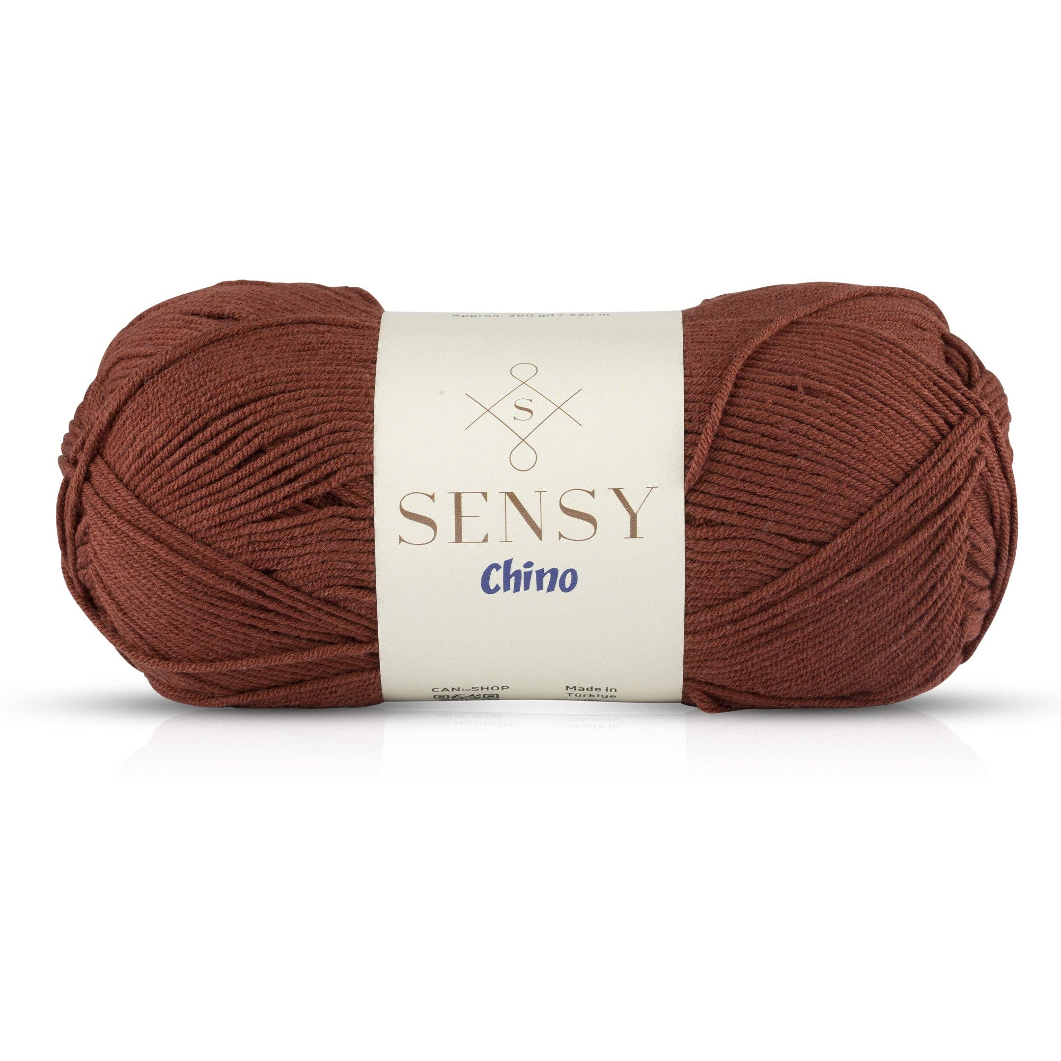 Sensy Chino Soft Cotton Yarn, 3.5 oz, 360 Yards, Gauge 2 Fine
