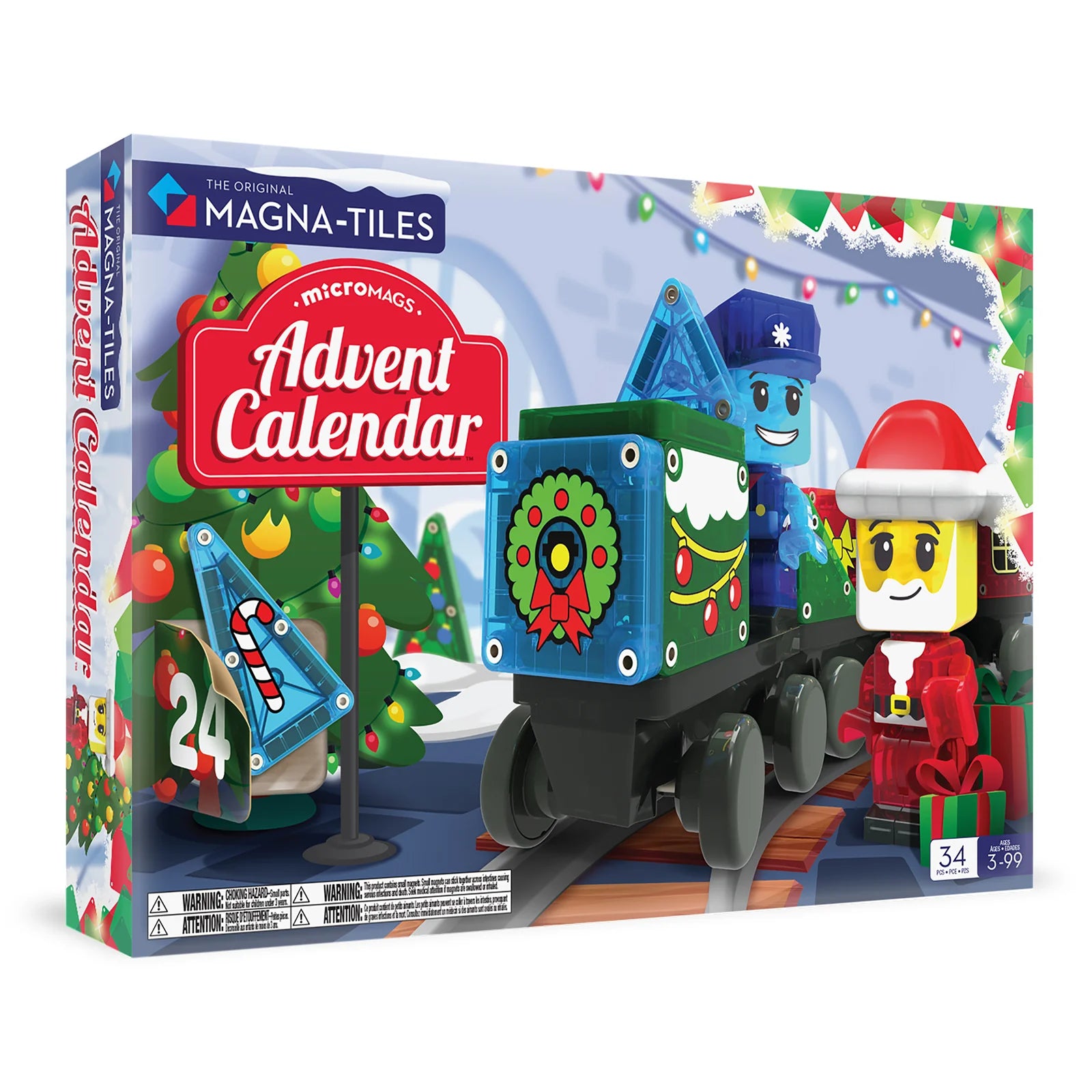 Magna-Tiles microMAGS Advent Calendar 34-Piece Set