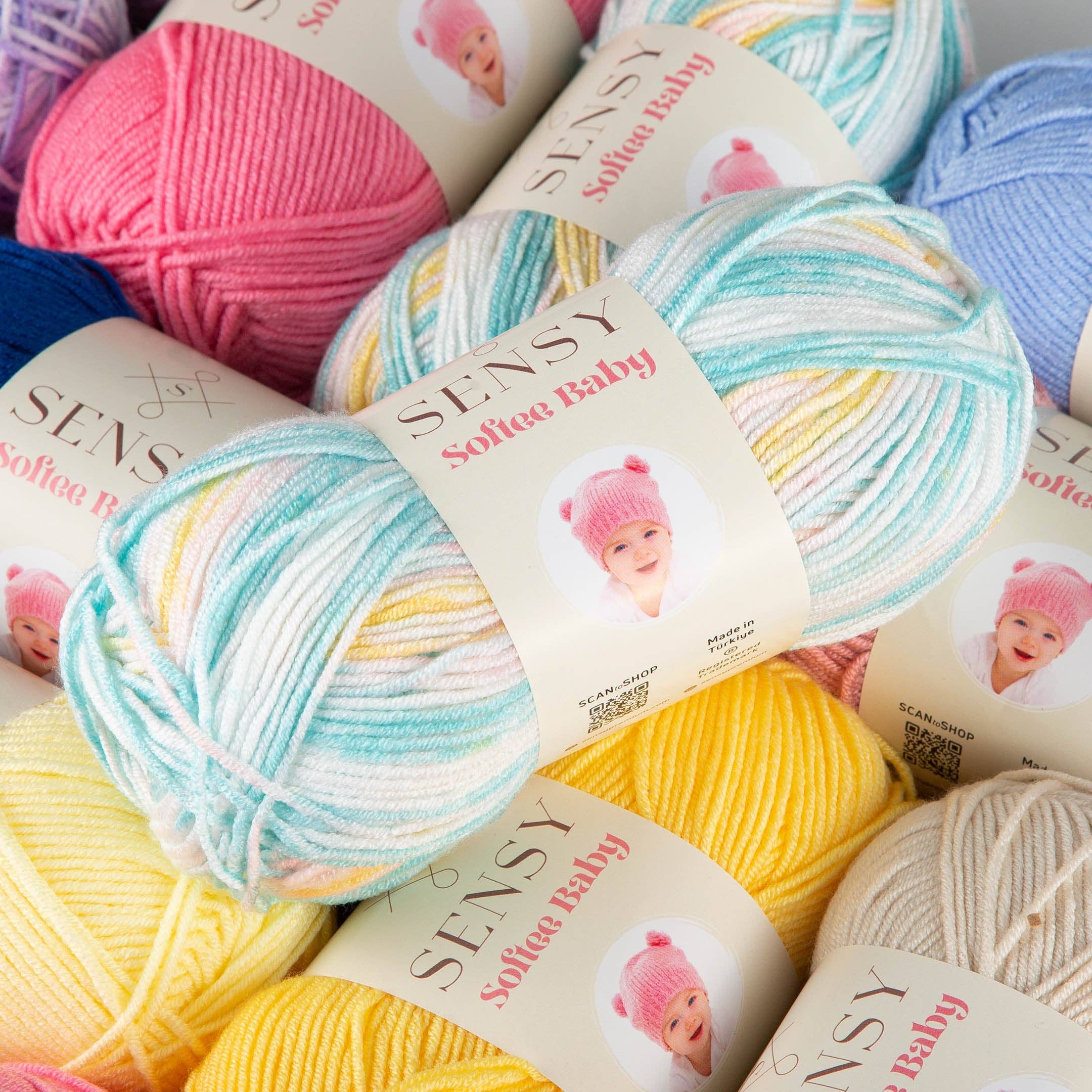 Sensy Softee Baby Yarn, 3.5 oz, 275 Yards, Gauge 3 Light