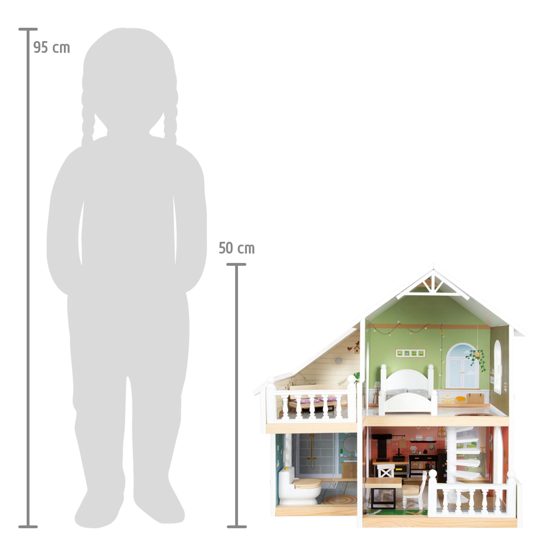 Small Foot Dollhouse with Roof Terrace