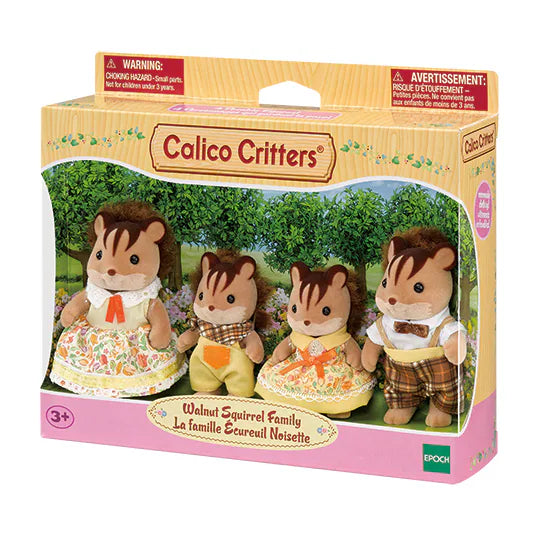 Calico Critters Walnut Squirrel Famliy