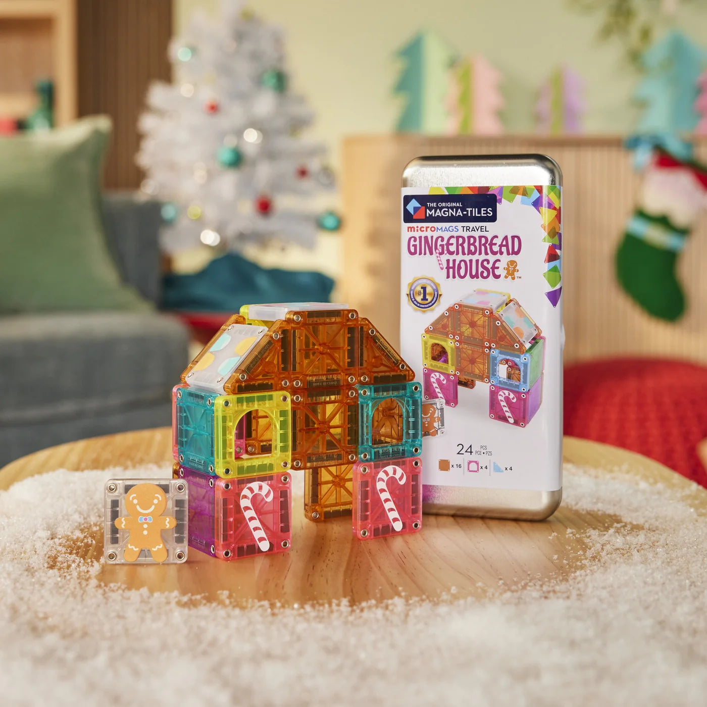 Magna-Tiles microMAGS Travel Gingerbread House