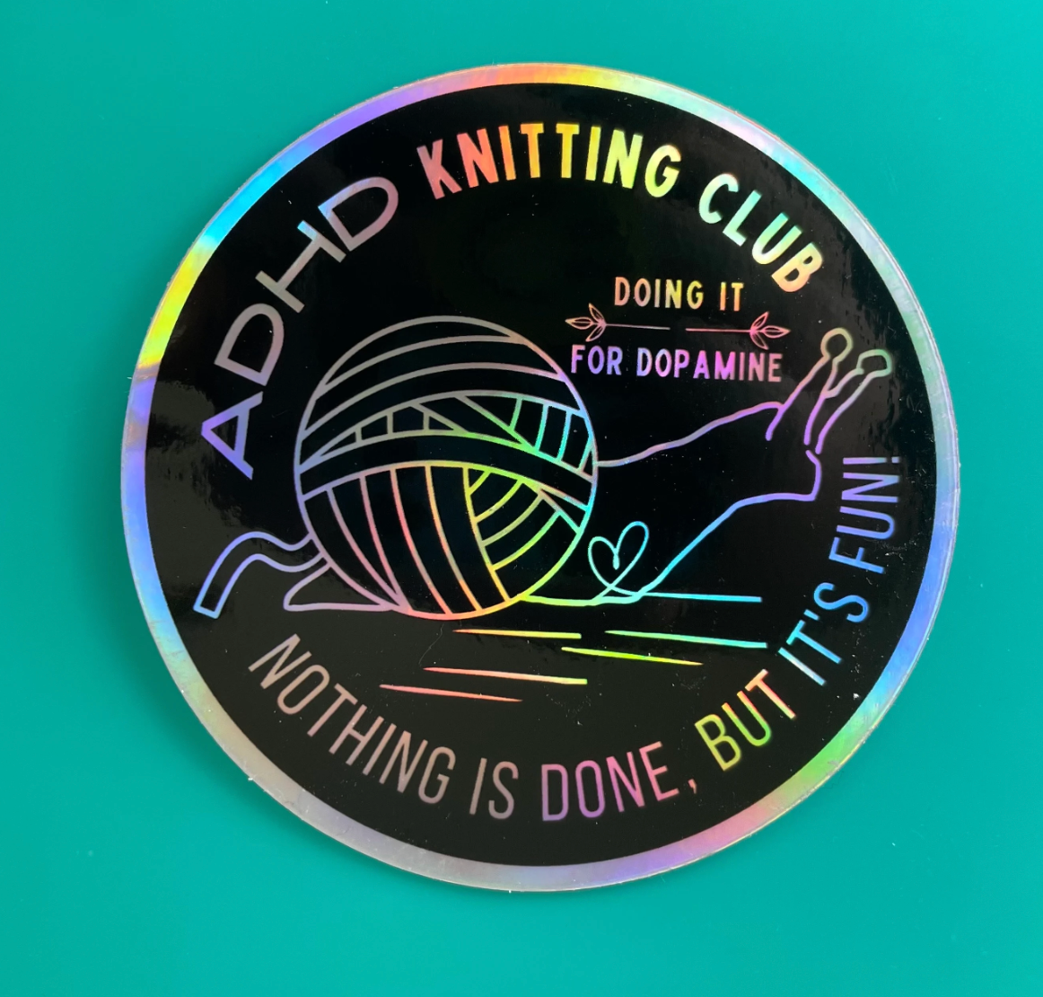 ADHD Knitting Club Sticker