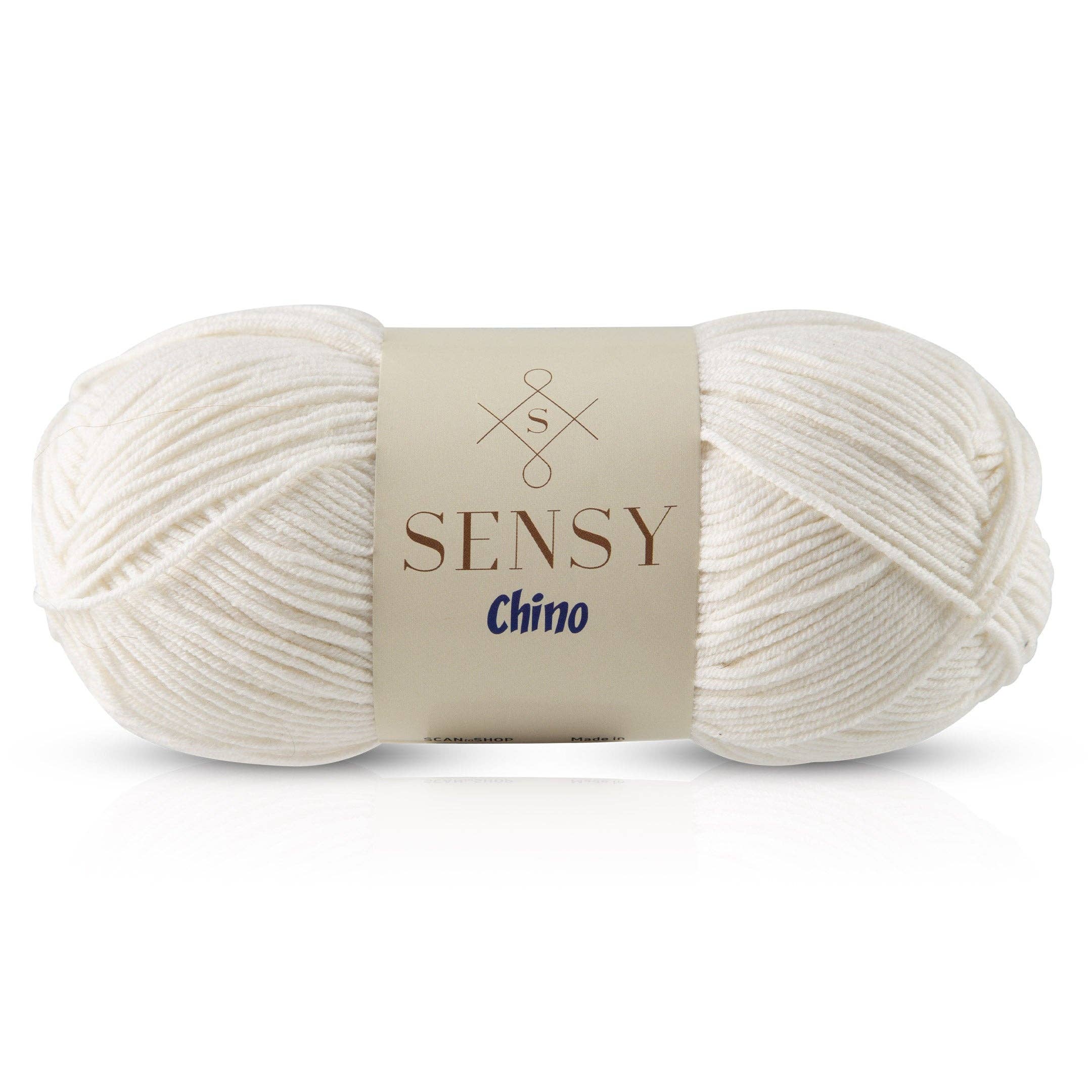 Sensy Chino Soft Cotton Yarn, 3.5 oz, 360 Yards, Gauge 2 Fine