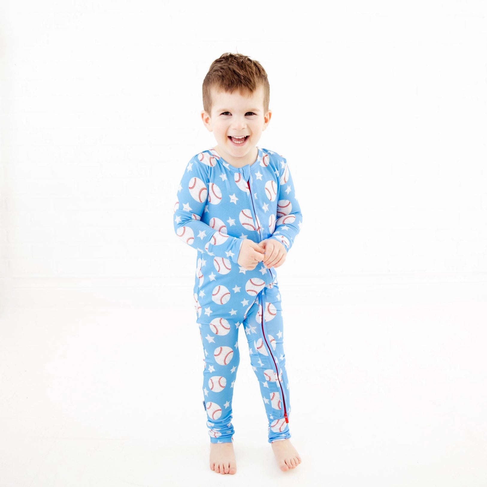 Stars & Strikes Convertible Zippered Footie