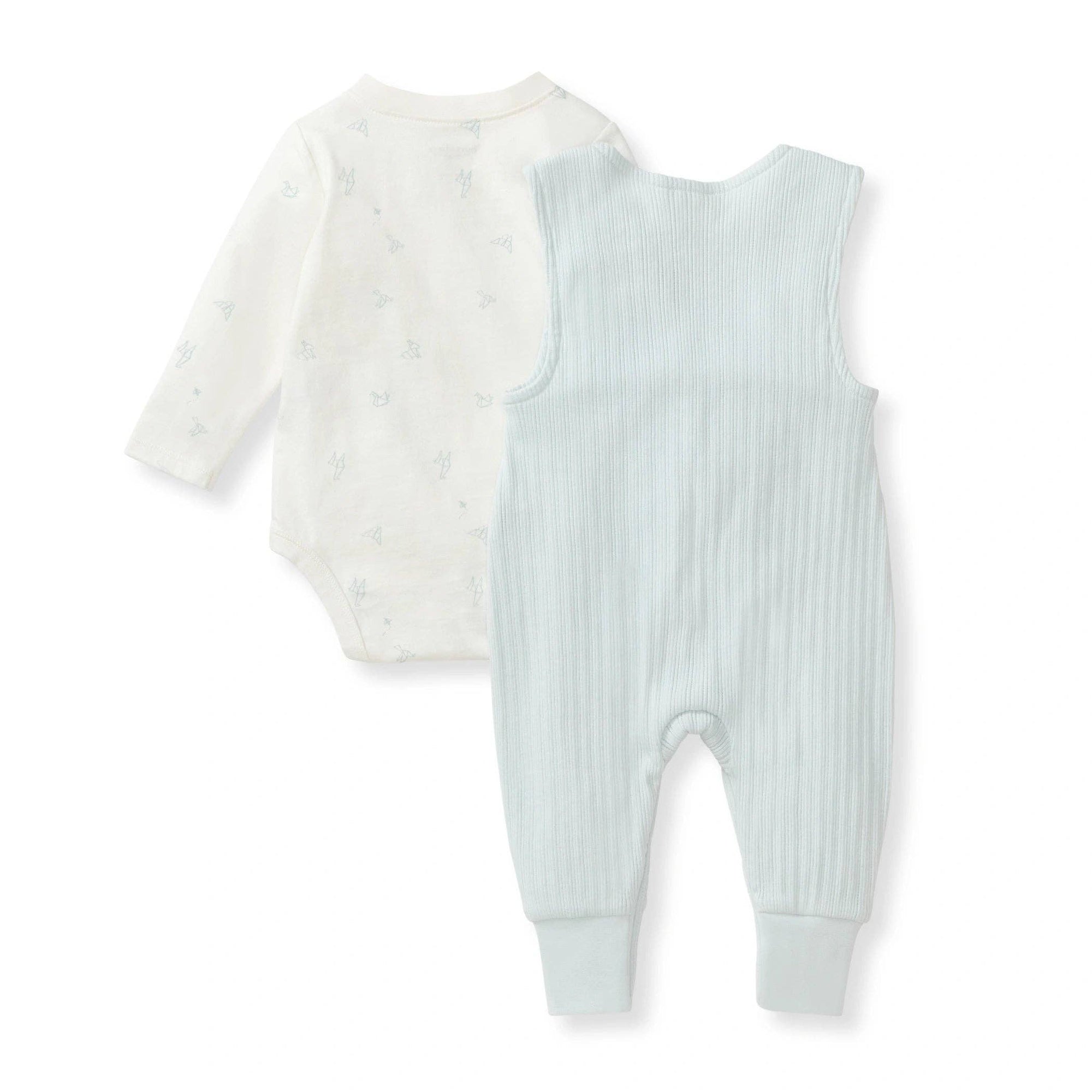 Burt's Bees Organic Cotton Origami Bodysuit & Jumpsuit Baby Set