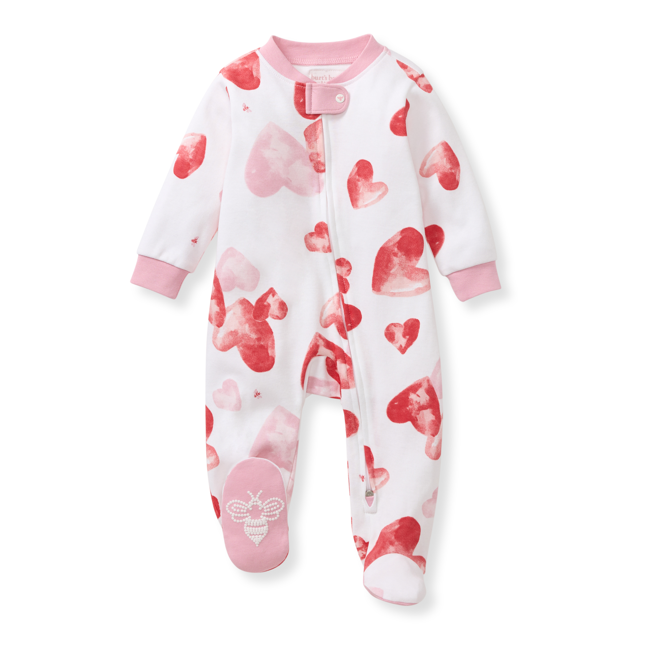 Burt's Bees Organic Cotton I Heart You Zippered Footie