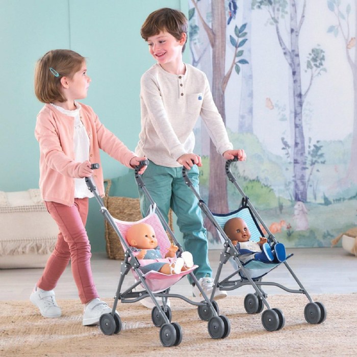 Corolle Umbrella Doll Stroller - Sage Stripe