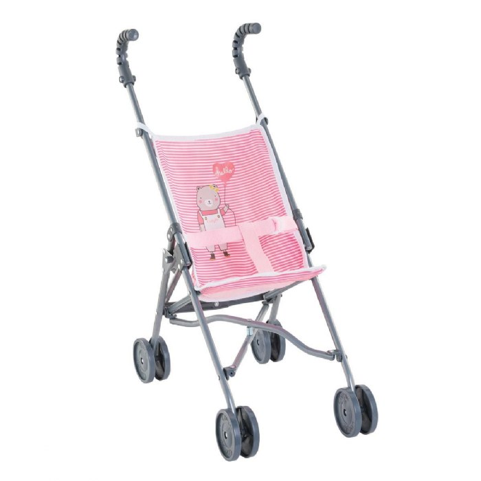 Corolle Umbrella Doll Stroller - Pink Stripe