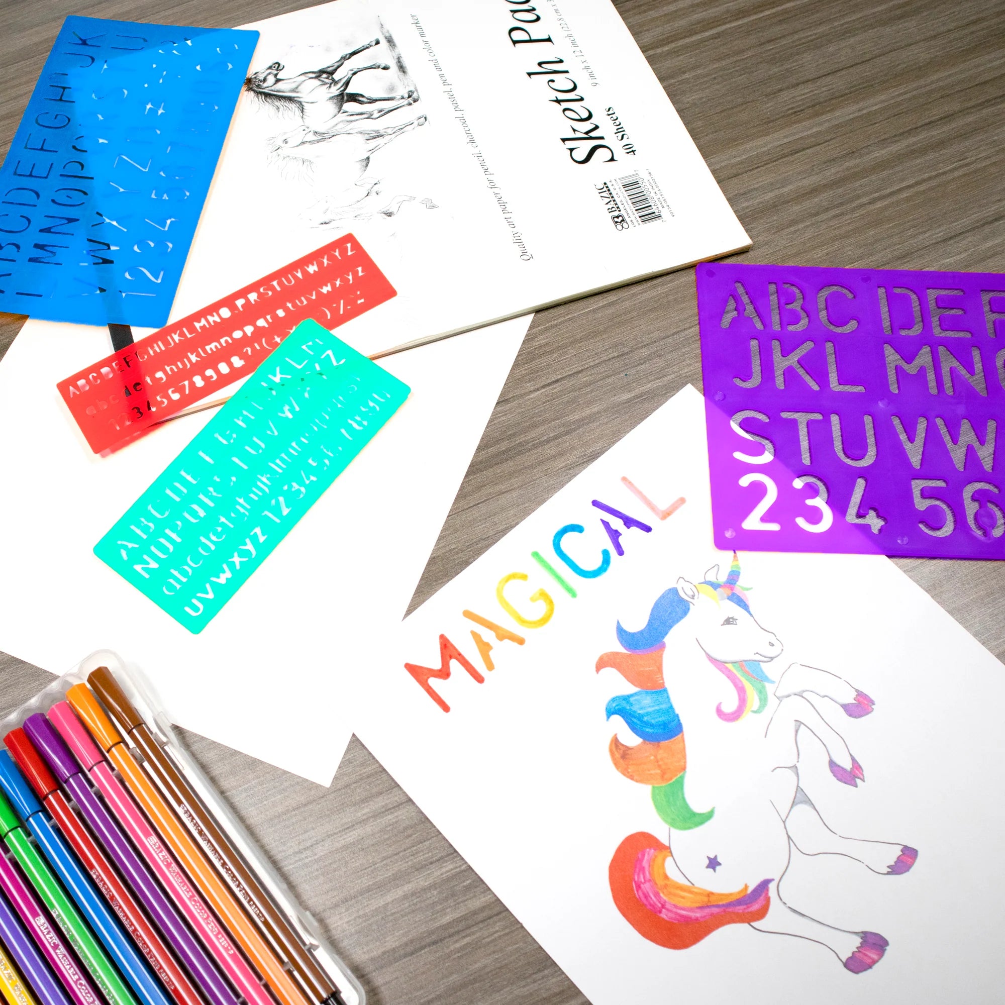 Assorted Size Lettering Stencil Sets