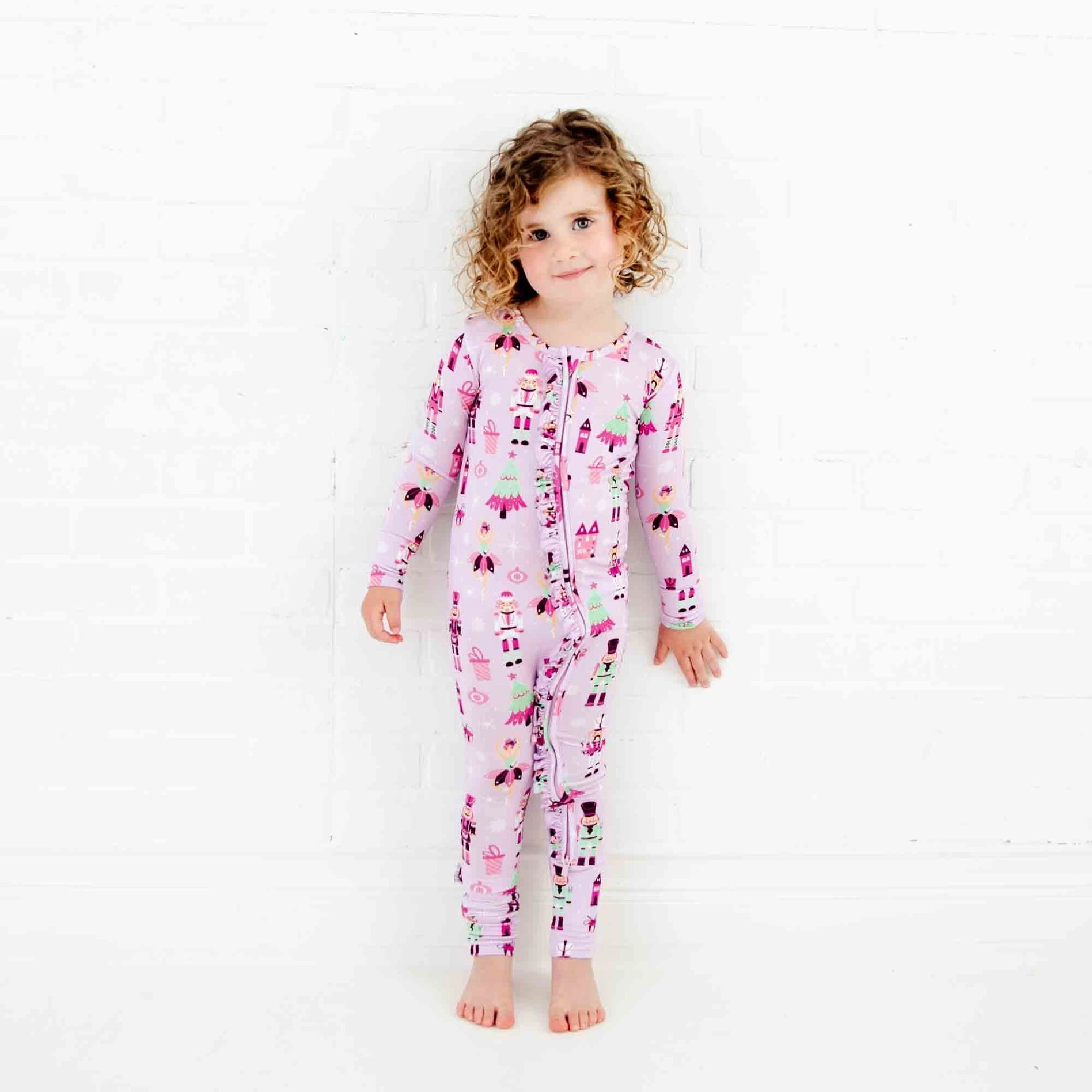 Visions of Sugar Plums Ruffle Convertible Footie