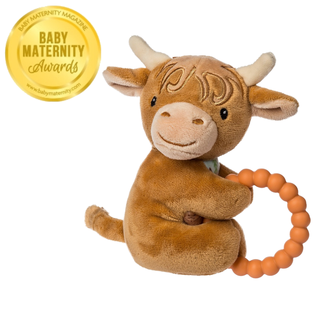 Taggies Hetty Highland Cow Teether Rattle – 6″