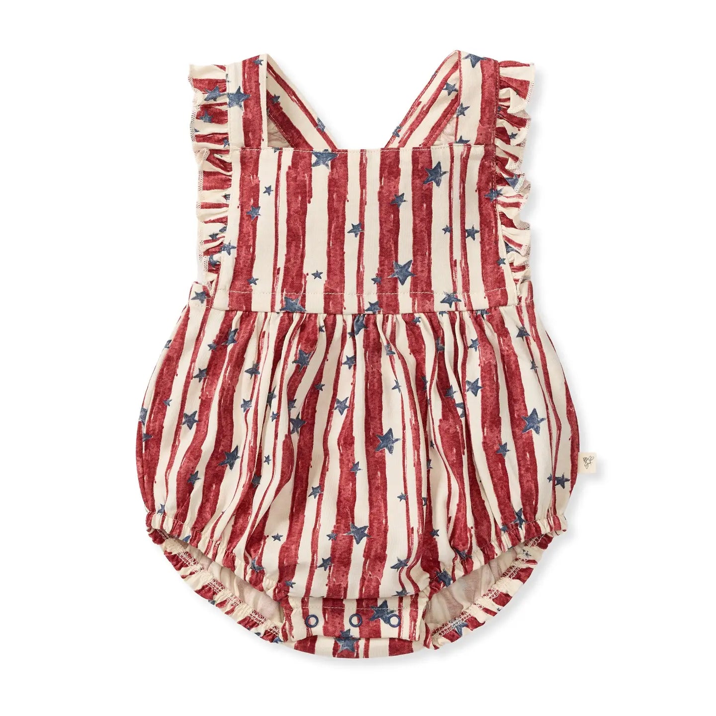 Burt's Bees Stars & Stripes Girls Bubble Romper