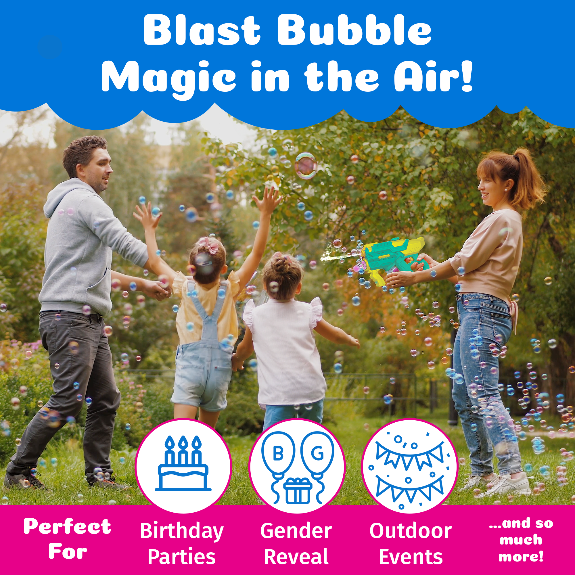PoppinColorz Hydra: 2-in-1 Water Gun & Color Bubble Blaster