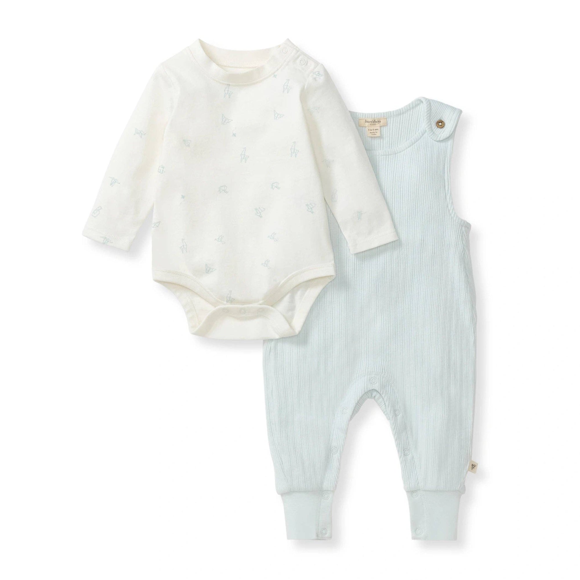 Burt's Bees Organic Cotton Origami Bodysuit & Jumpsuit Baby Set