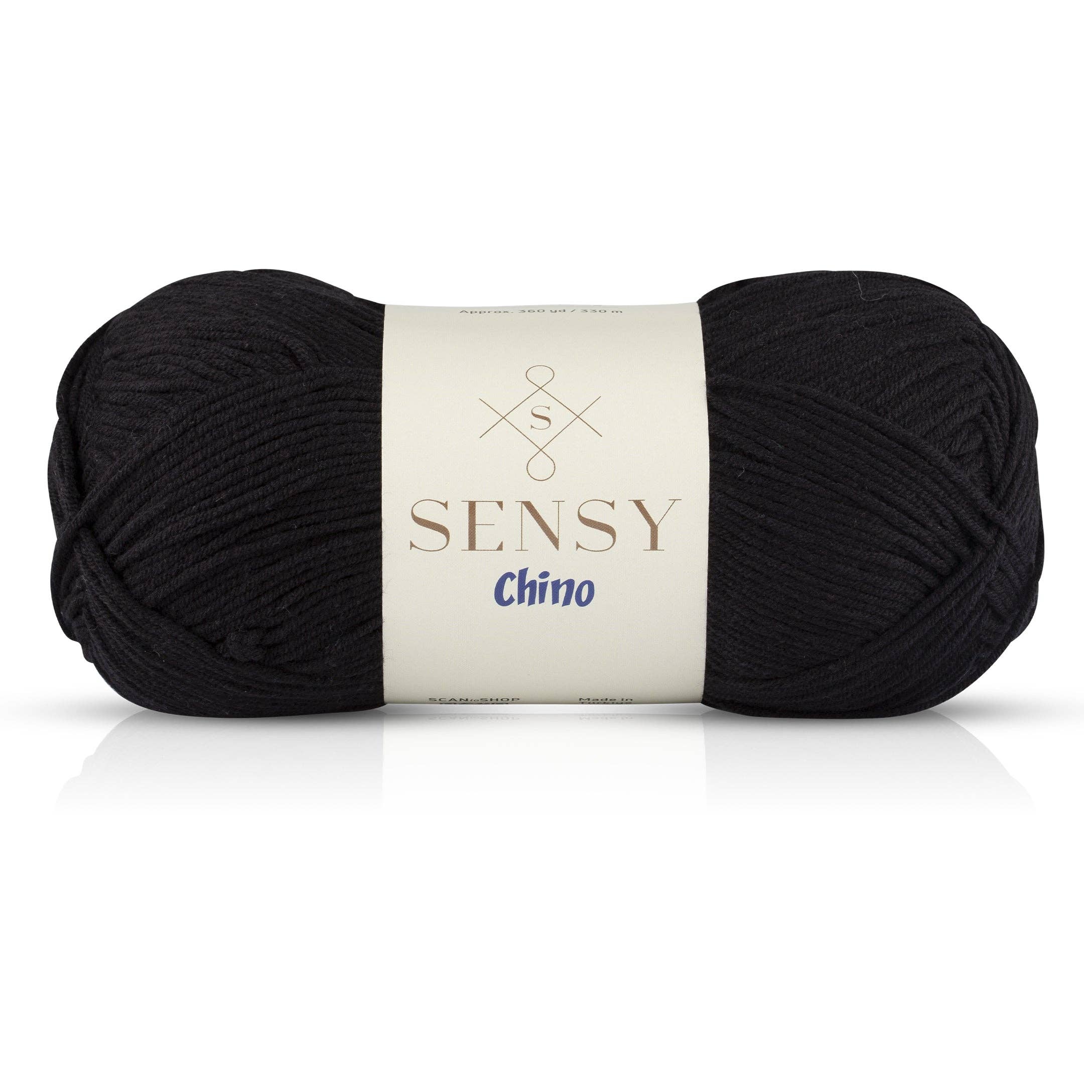 Sensy Chino Soft Cotton Yarn, 3.5 oz, 360 Yards, Gauge 2 Fine