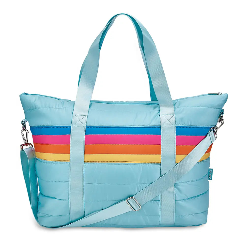 Puffer Tote Bag Retro Stripe