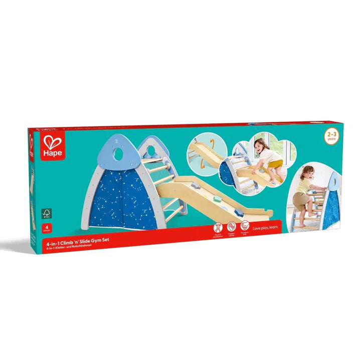 Hape 4-in-1 Climb & Slide Gym Set