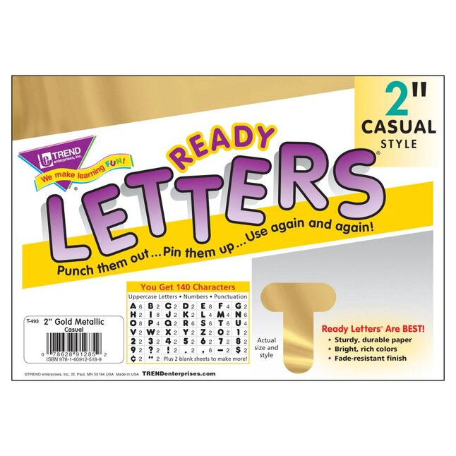 Gold 2" Casual Ready Letters