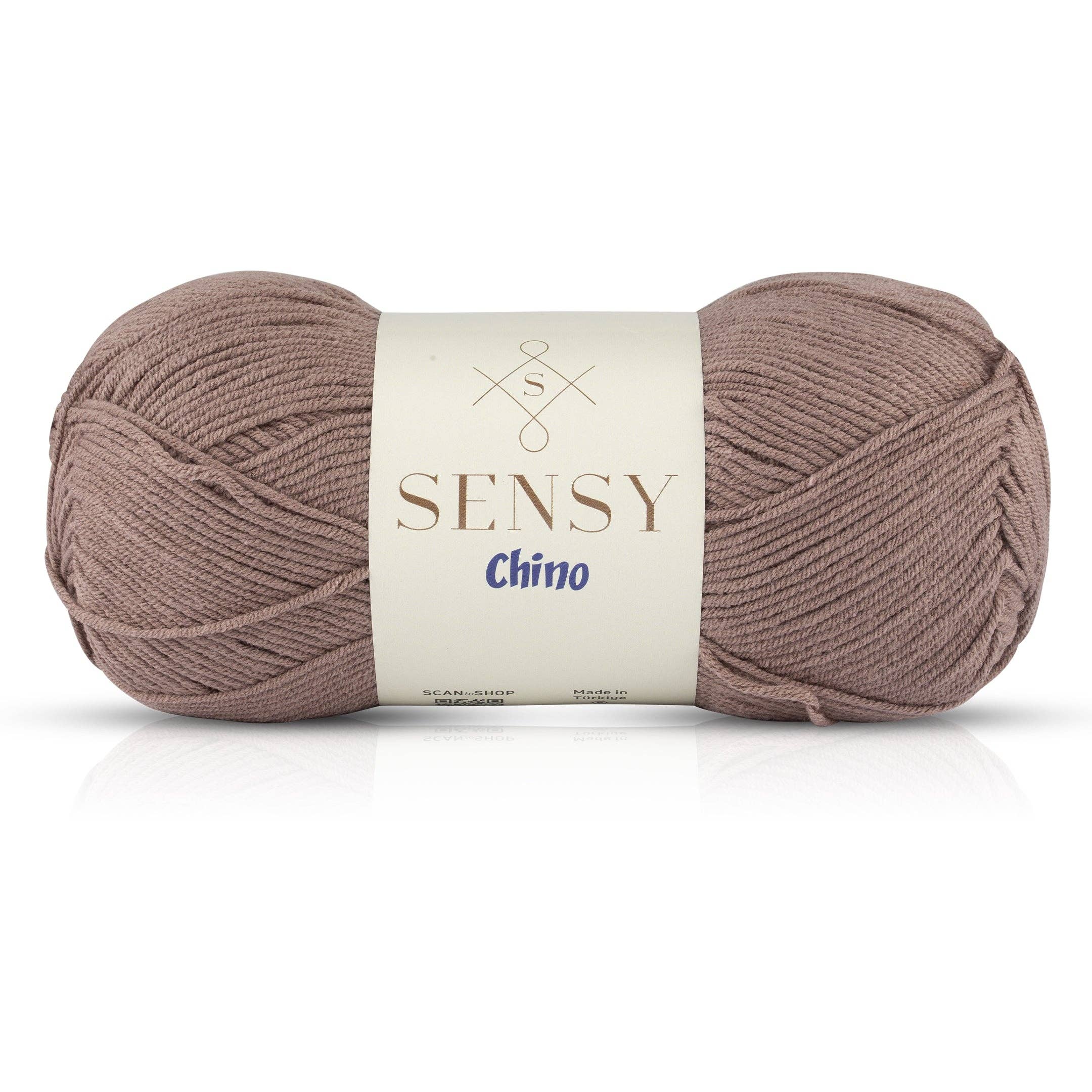 Sensy Chino Soft Cotton Yarn, 3.5 oz, 360 Yards, Gauge 2 Fine