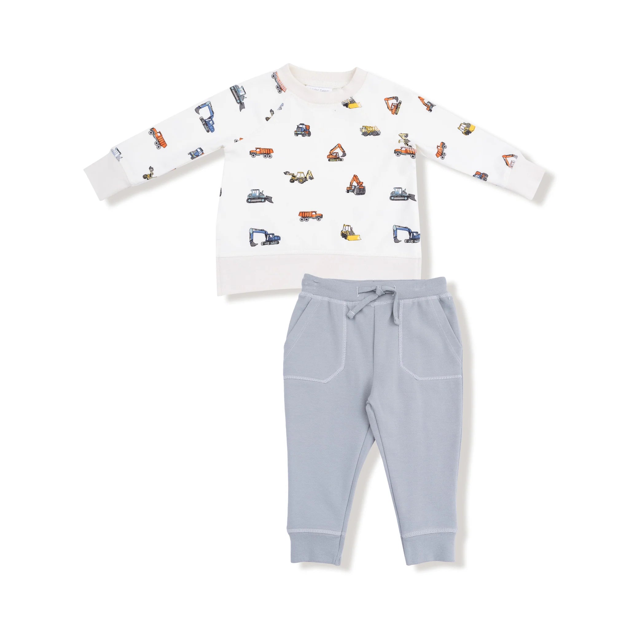 Angel Dear Construction Vehicles Raglan Sweatshirt and Jogger Set
