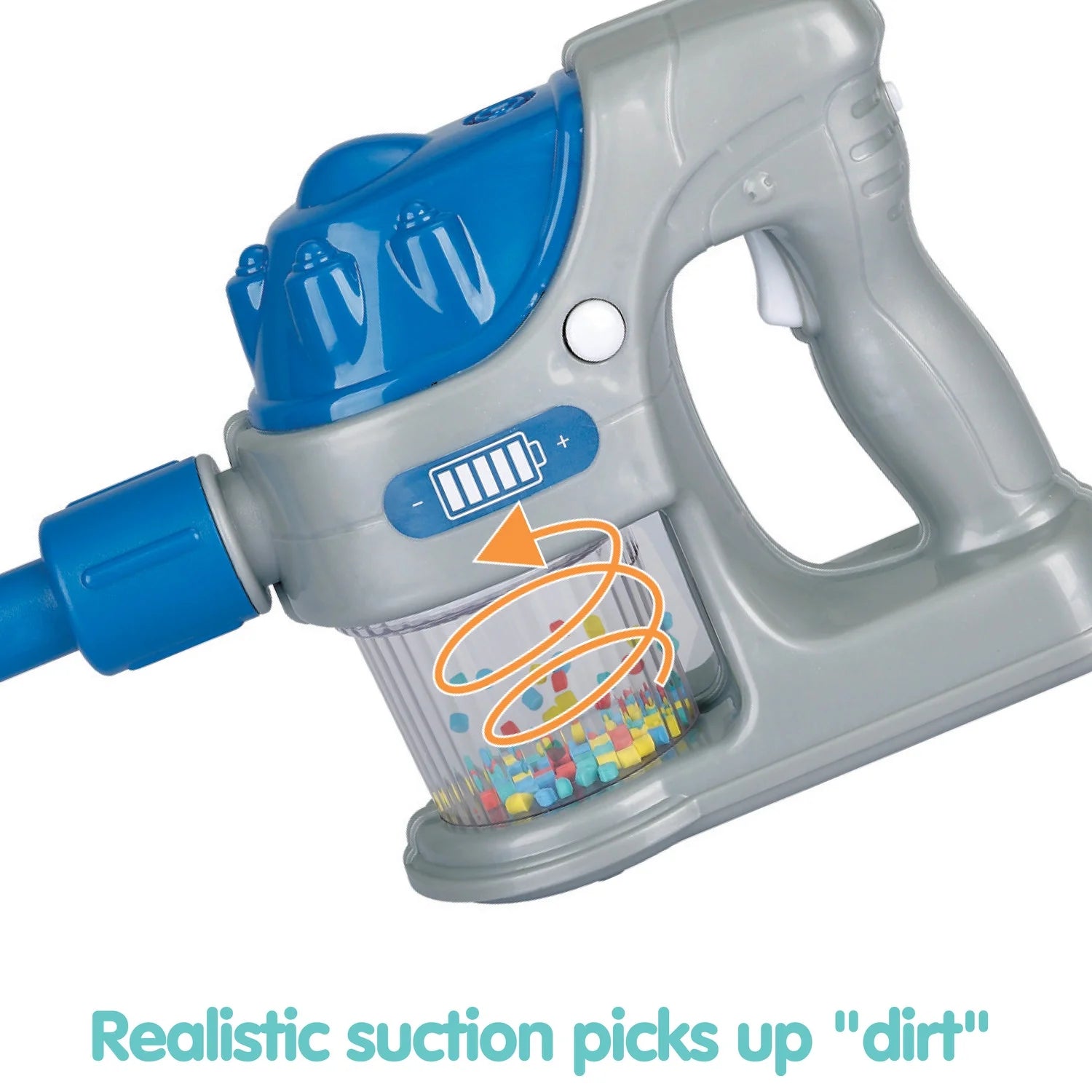 Kidoozie Tidy Vaccuum Duo, 2-in-1 Stick and Handheld toy Vacuum Cleaner