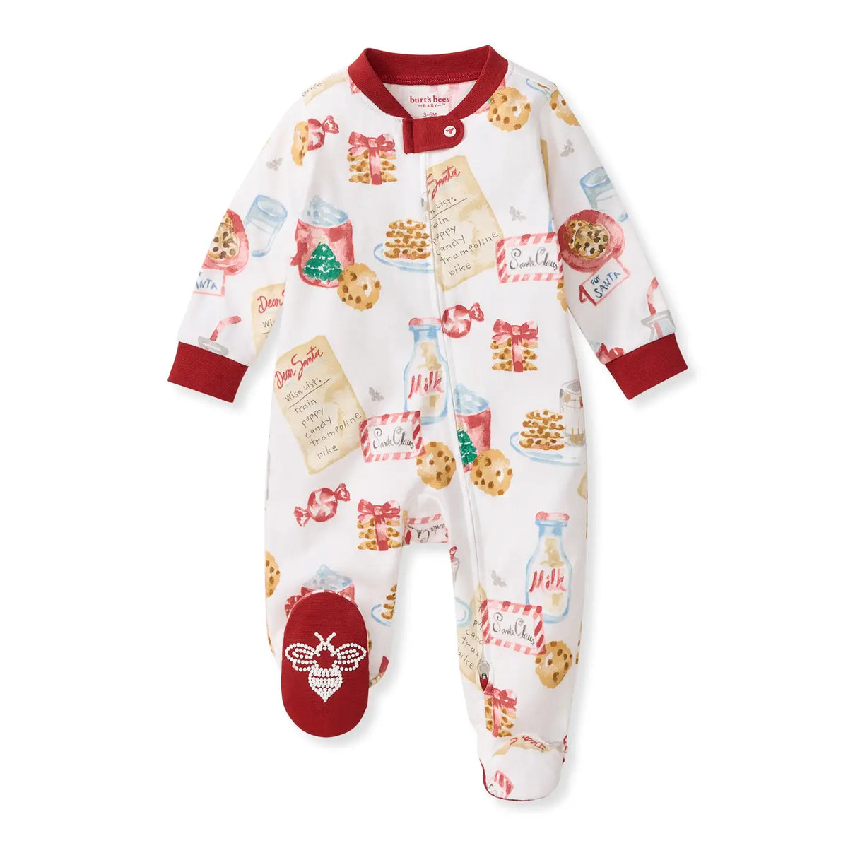 Burt's Bees Baby Cookies For Santa Organic Cotton Sleep & Play Footed Pajamas