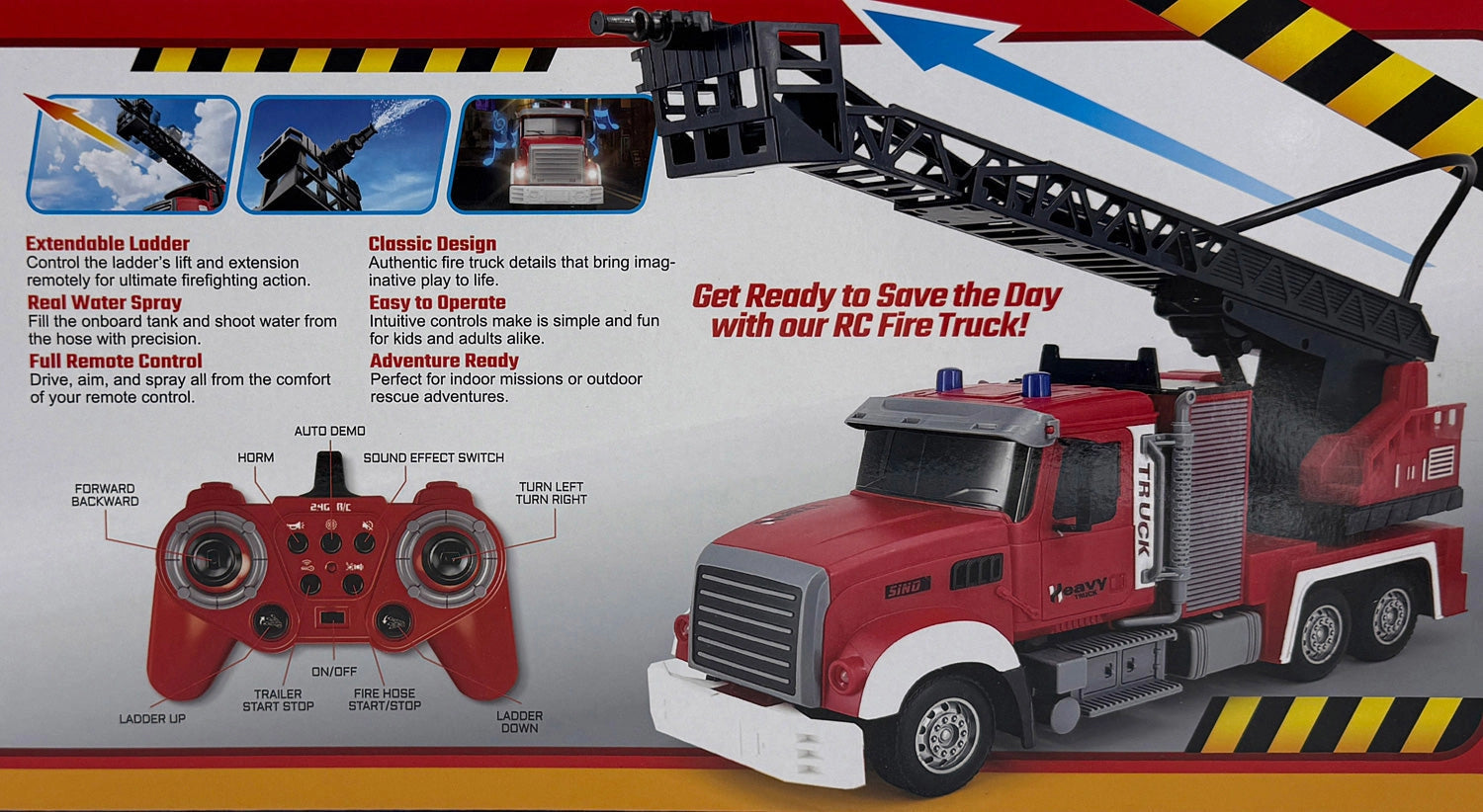 Hydroblaze Rc Fire Truck - Real Water Spray, Lights & Sirens