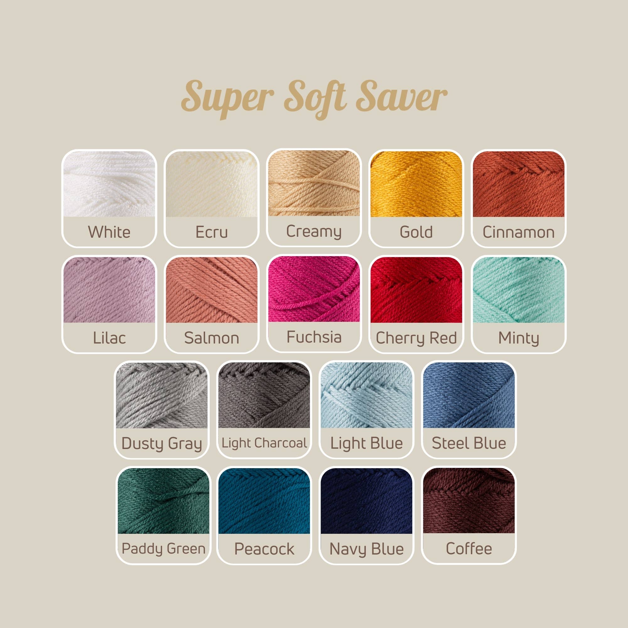 Sensy Super Soft Saver Yarn, 3.5 oz, 190 Yards, Gauge 4 Medium