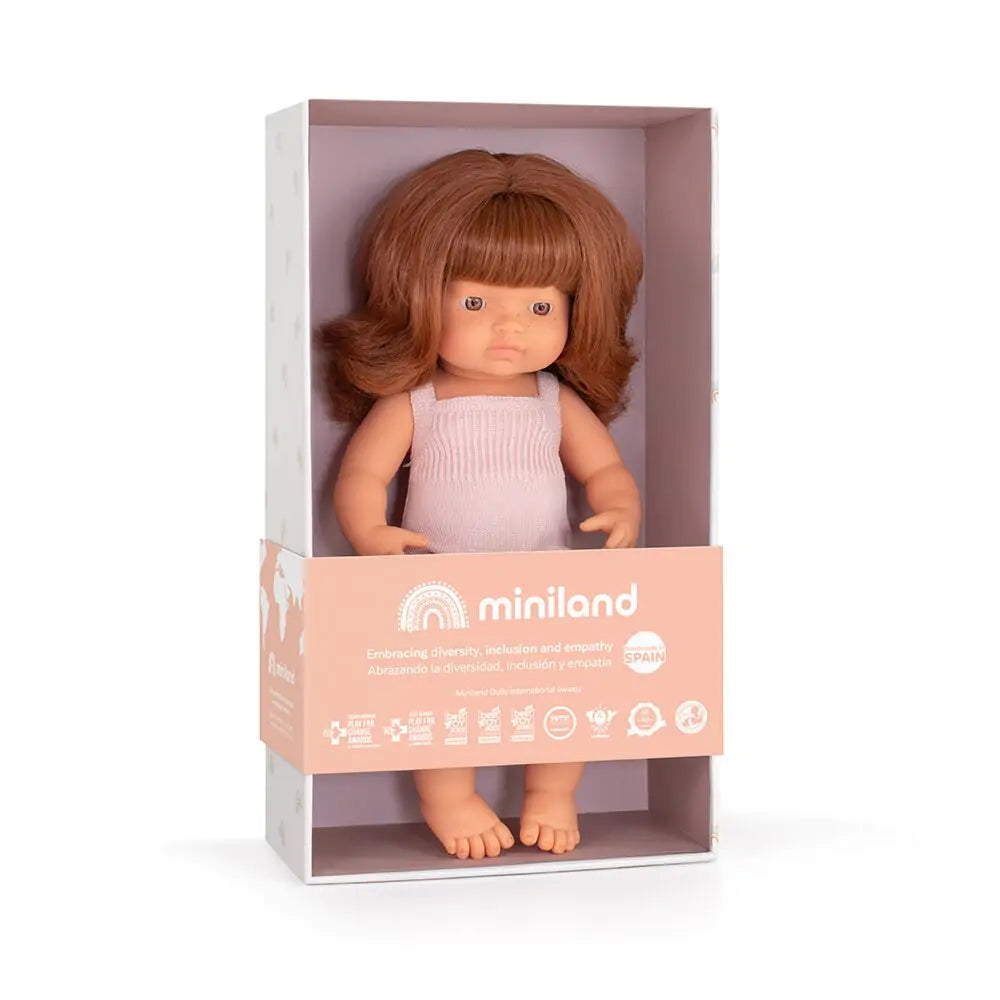 Miniland Diversity Doll - Caucasian Girl with Red Hair
