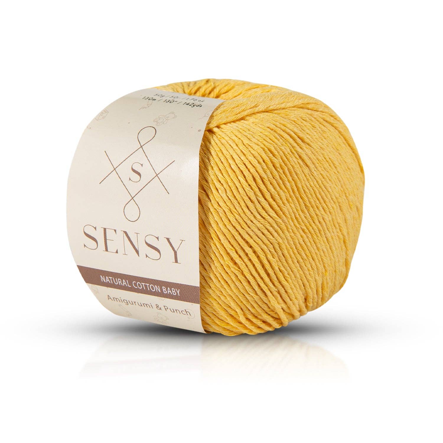 Sensy Premium Natural Baby Cotton 100% Cotton Yarn for Amigurumi Knitting and Crochet