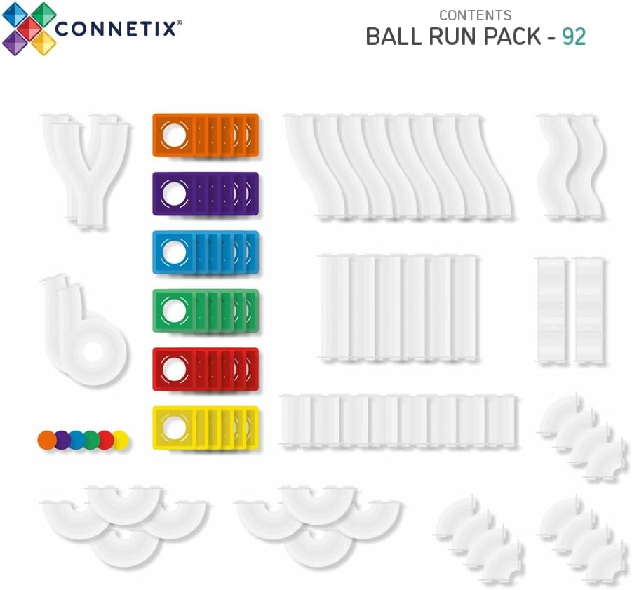 Connetix Rainbow Ball Run Pack - 92 Pieces