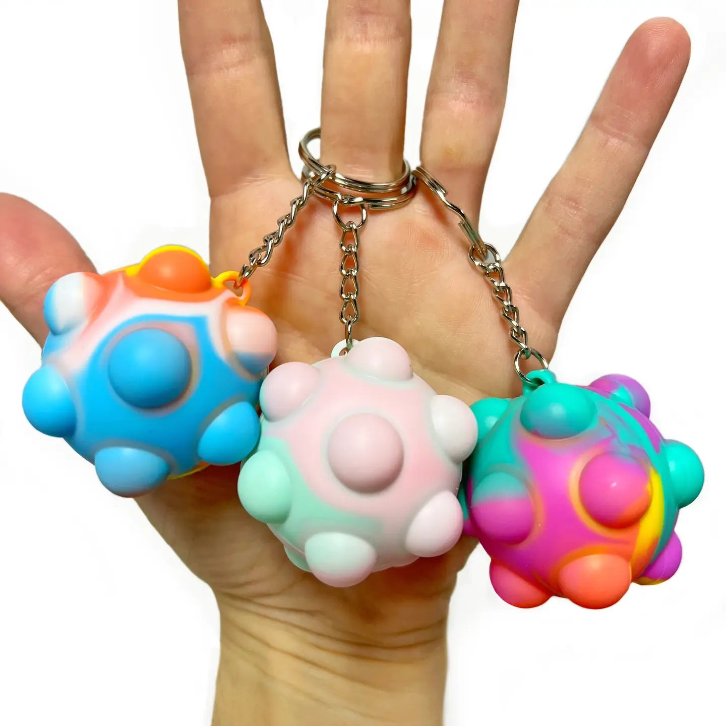 Pop-N-Play Mini Fidget Balls Keychains