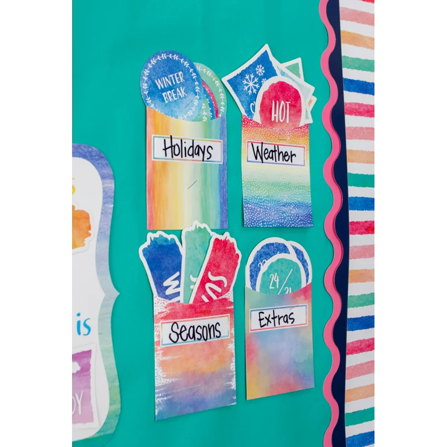 Watercolor Library Pockets