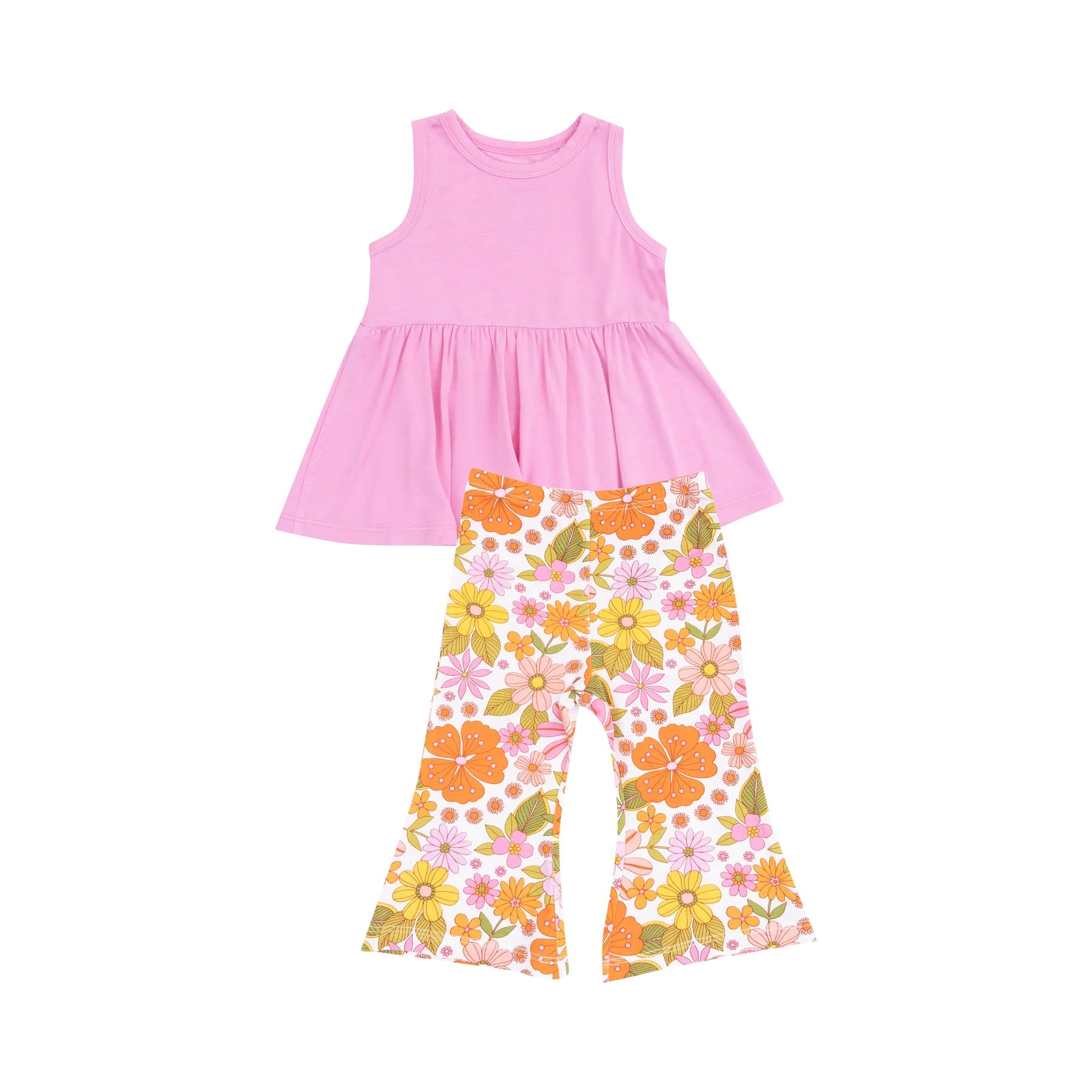 Angel Dear Boho Beachy Floral Tank & Baby Bells