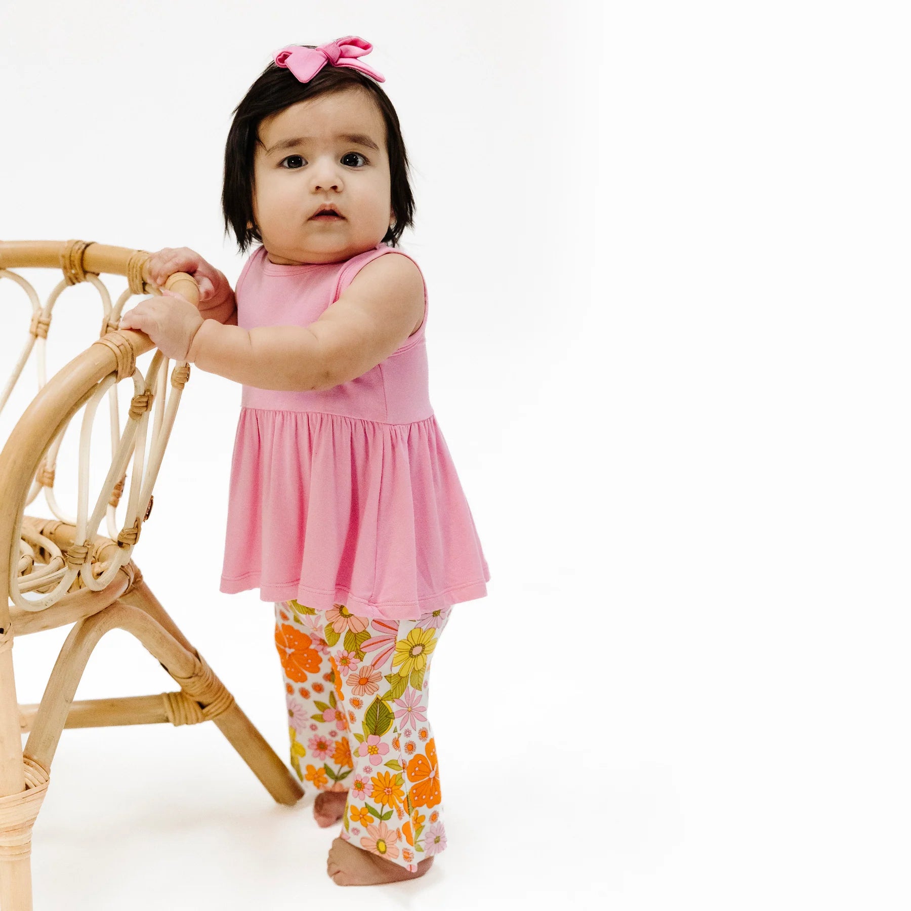 Angel Dear Boho Beachy Floral Tank & Baby Bells