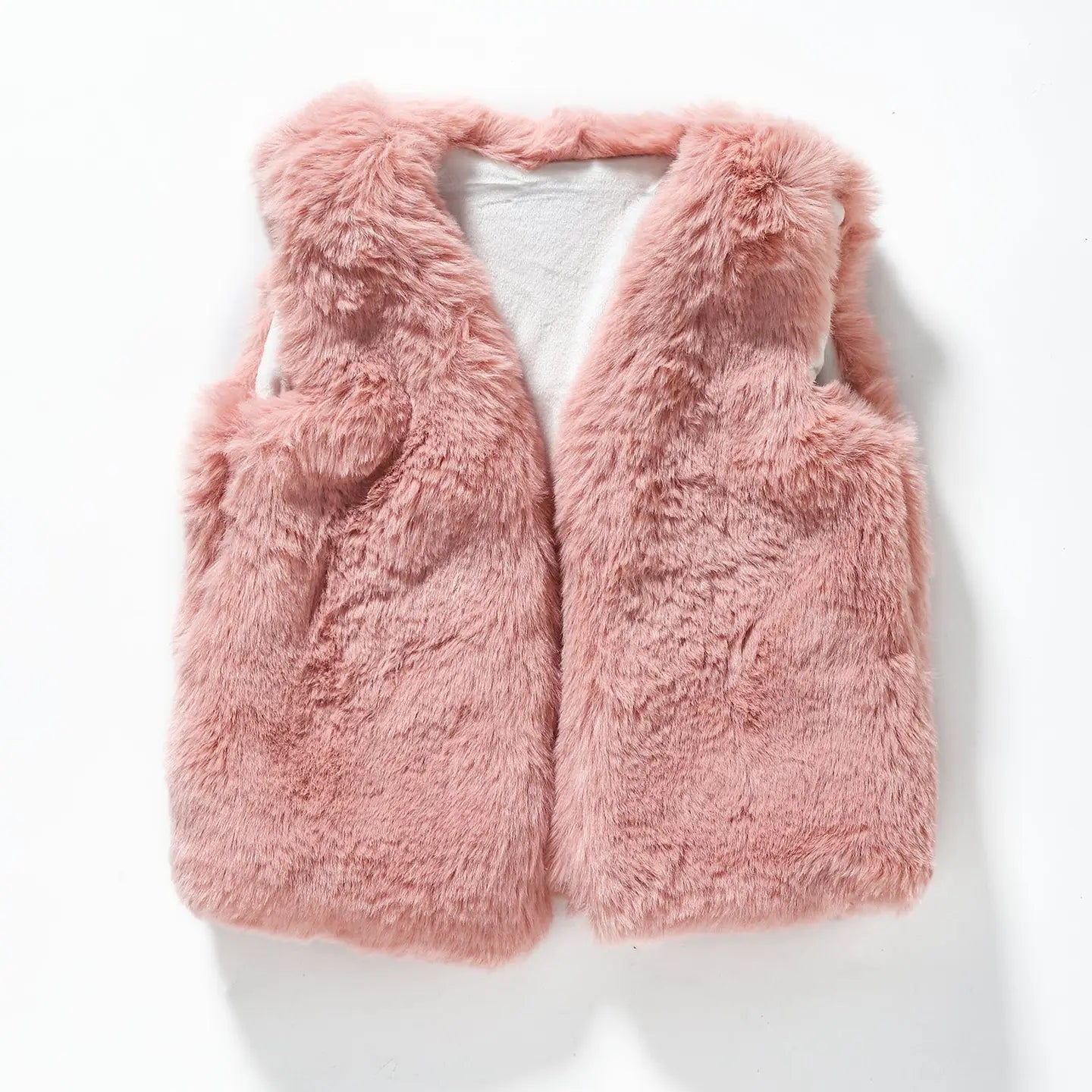 Pink Furry Toddler Winter Vest