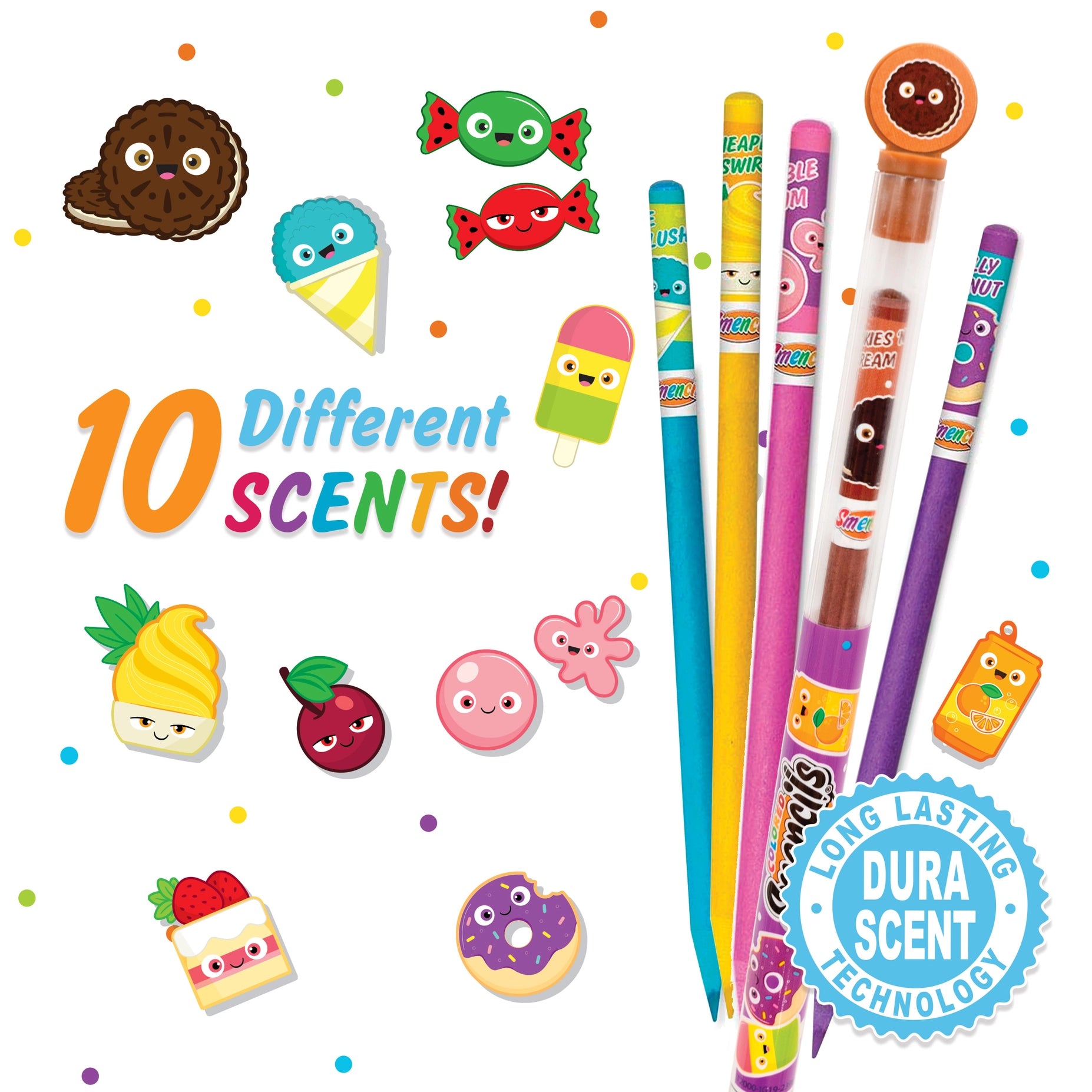Colored Smencils - Scented Colored Pencils - 10 Count