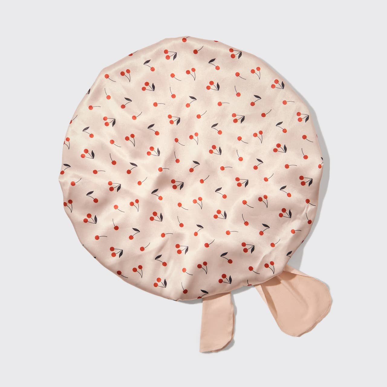 Kitsch Cherry Print Adjustable Oversized Satin Bonnet