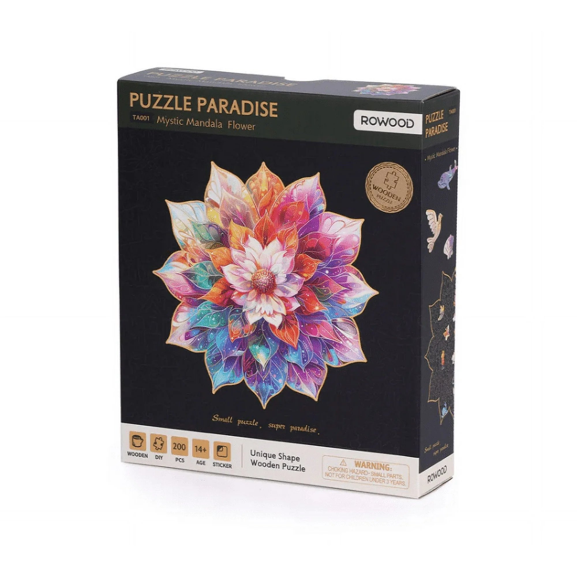 Mystic Mandala Flower 200 Piece Wooden Jigsaw Puzzle
