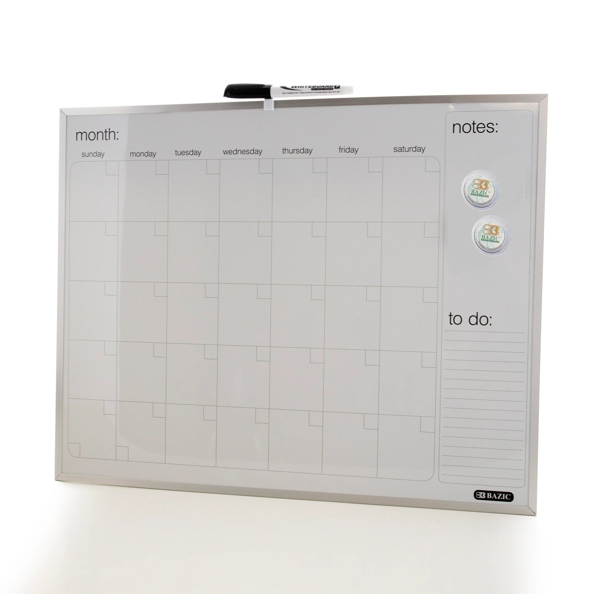 Aluminum Framed Magnetic Dry Erase Calendar 16" X 20"