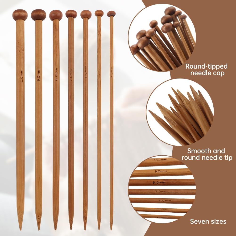 Set of Wooden Knitting Needles in Carry Case