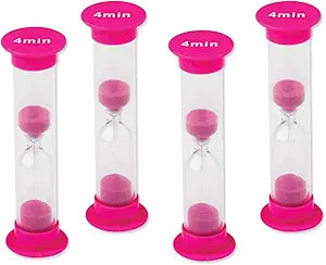 4 Minute Sand Timers - Set of 4