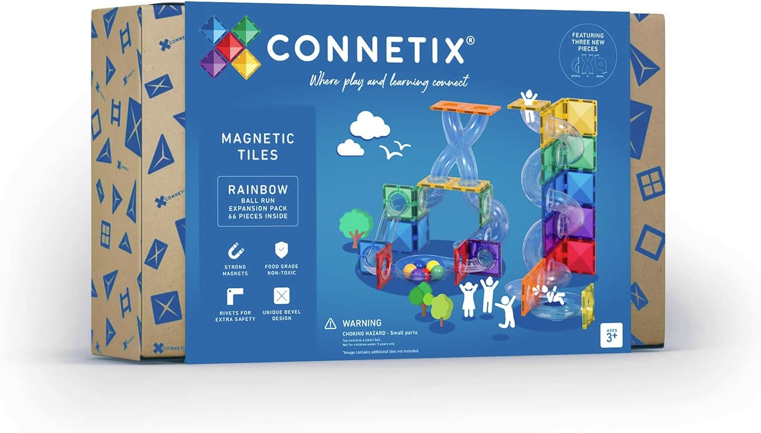 Connetix Rainbow Ball Run Expansion Pack - 66 Pieces