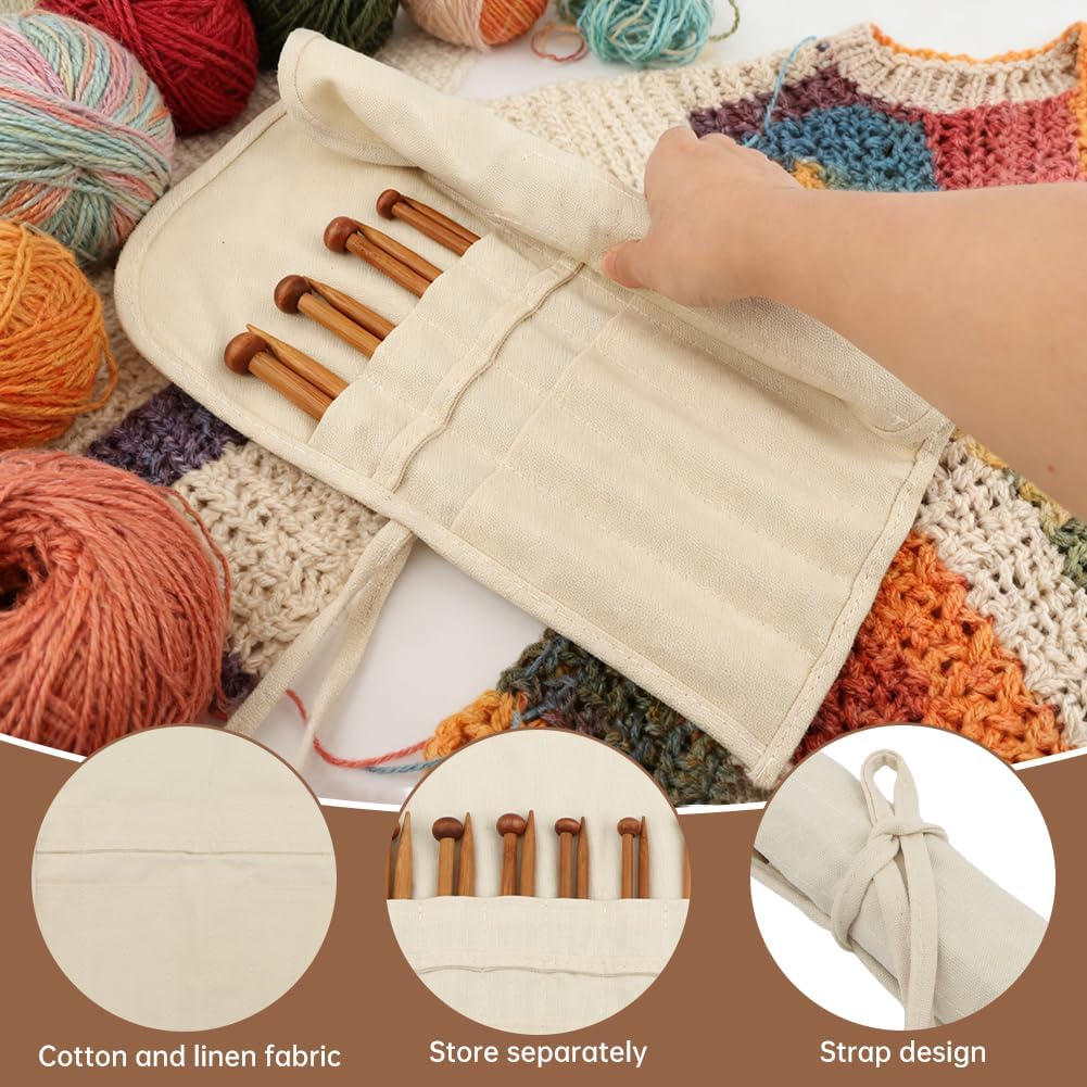 Set of Wooden Knitting Needles in Carry Case